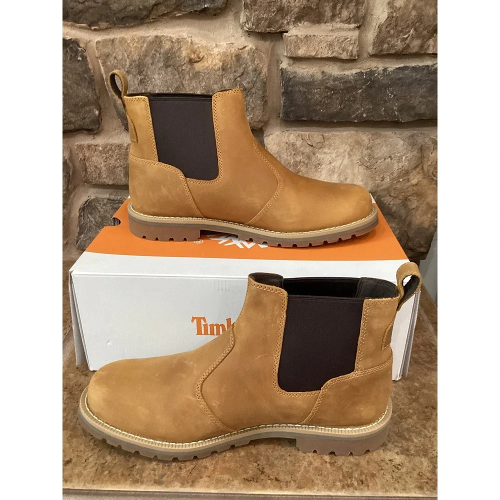 Timberland Mens Redwood Falls Mid Chelsea Boot Wheat TB0A2AG6231 Size 9.5 New